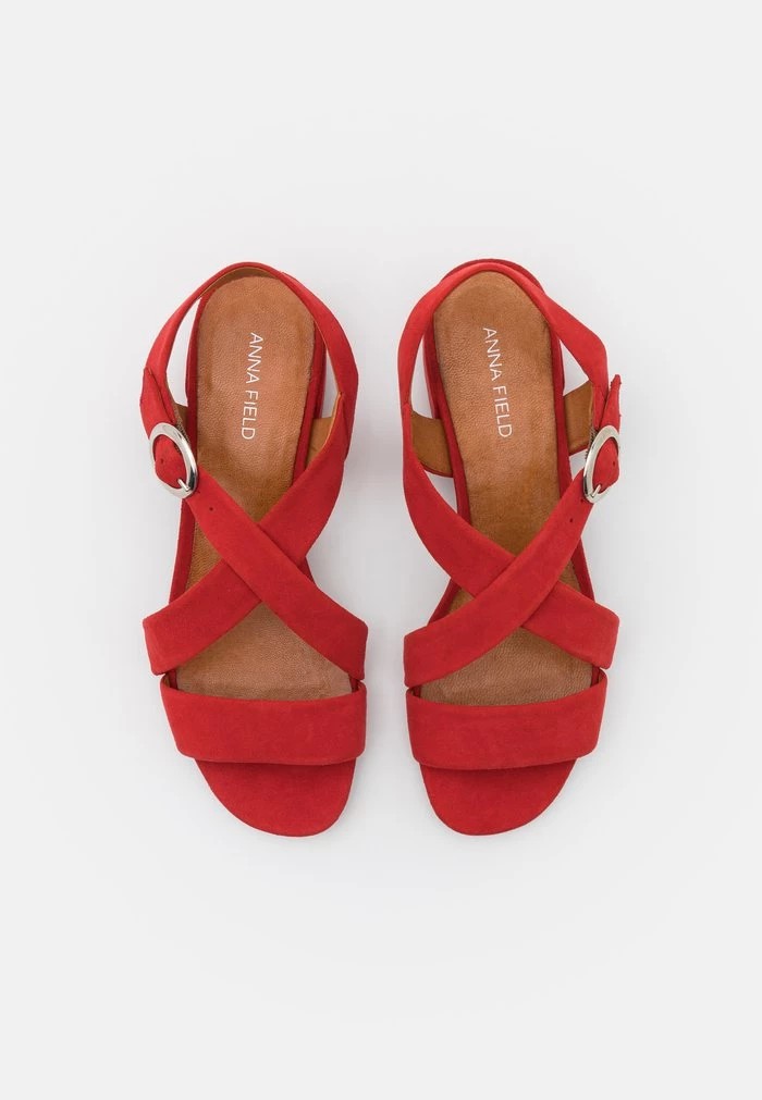 Sandale ANNA FIELD Anna Field Cuir Rouge Femme | CKI-6889696